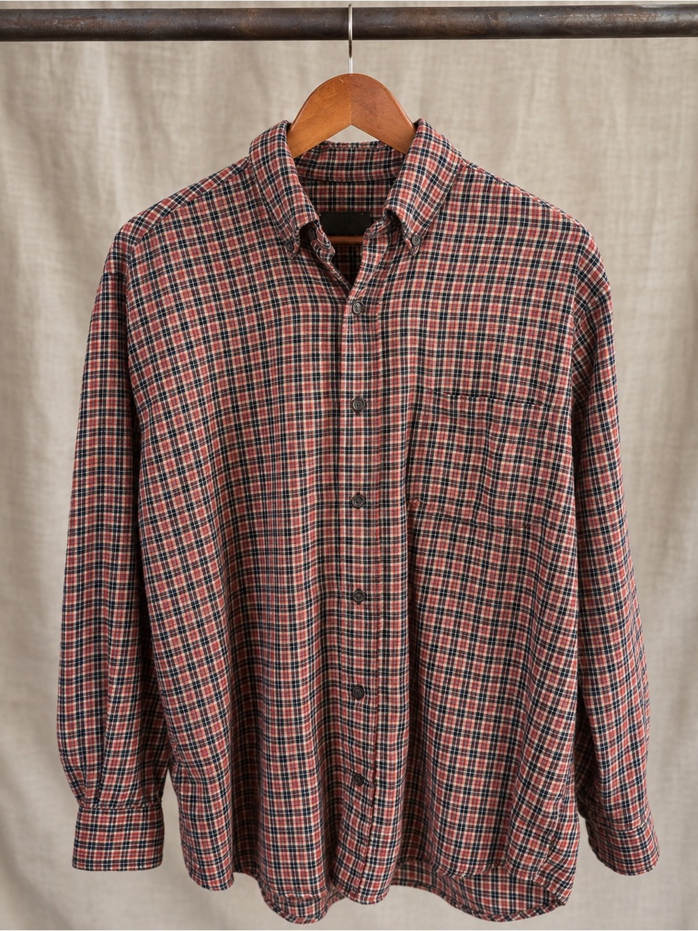 St. John’s Bay Plaid 100% Cotton Button Down Shirt Men’s Medium Western